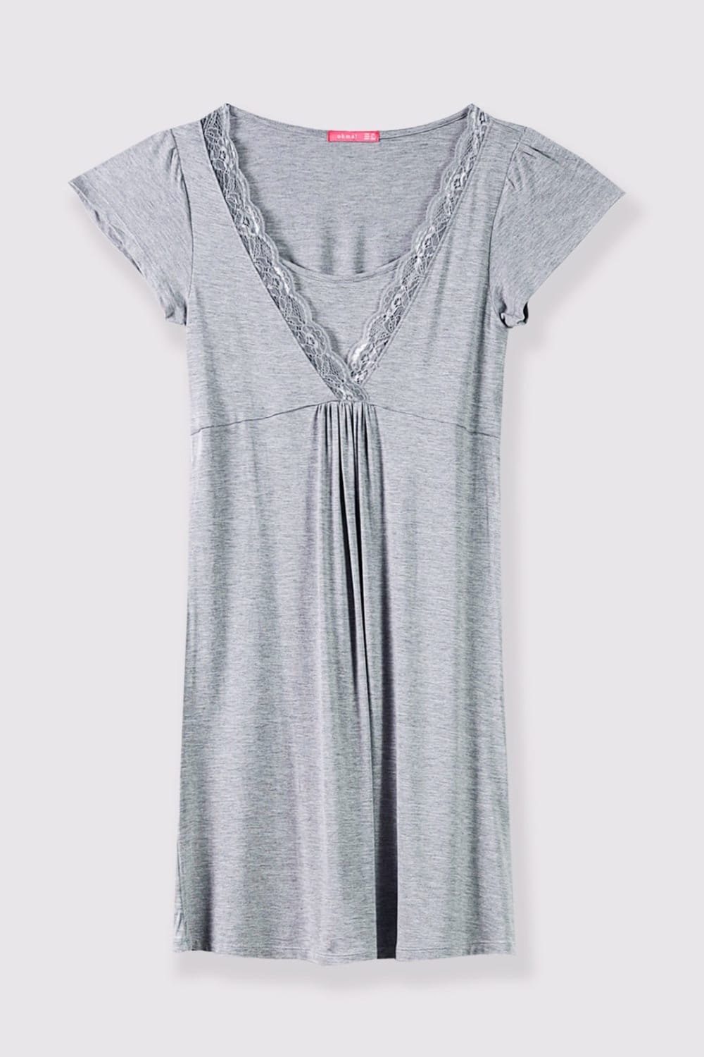 CAMISÓN LACTANCIA Y PREMAMÁ MANGA CORTA GRIS