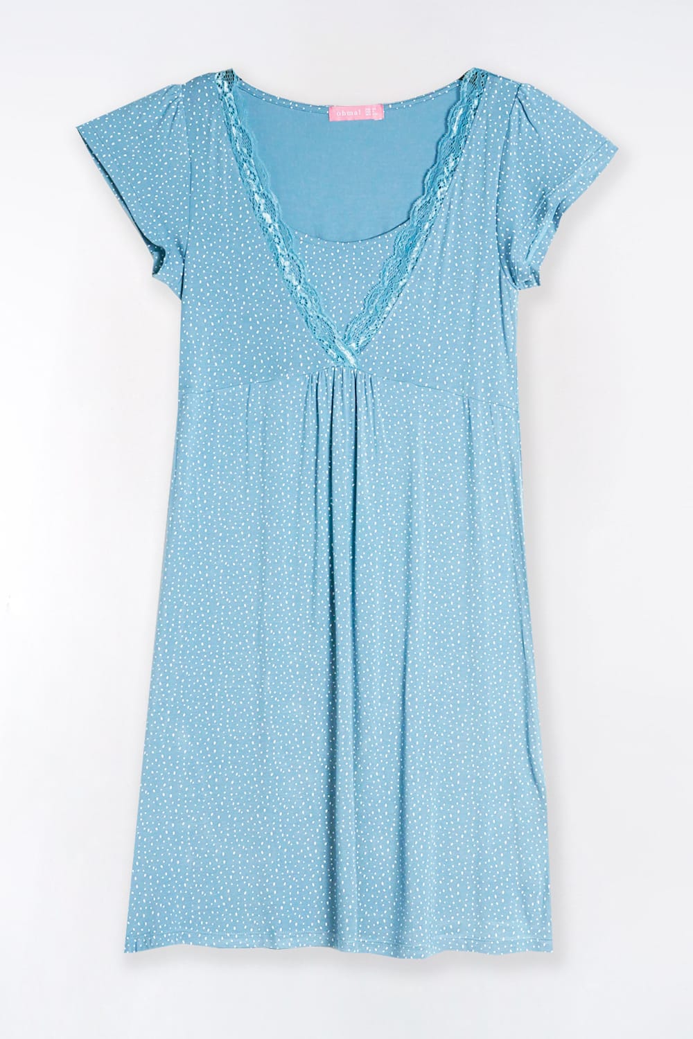 CAMISÓN LACTANCIA M/C AZUL TOPITOS