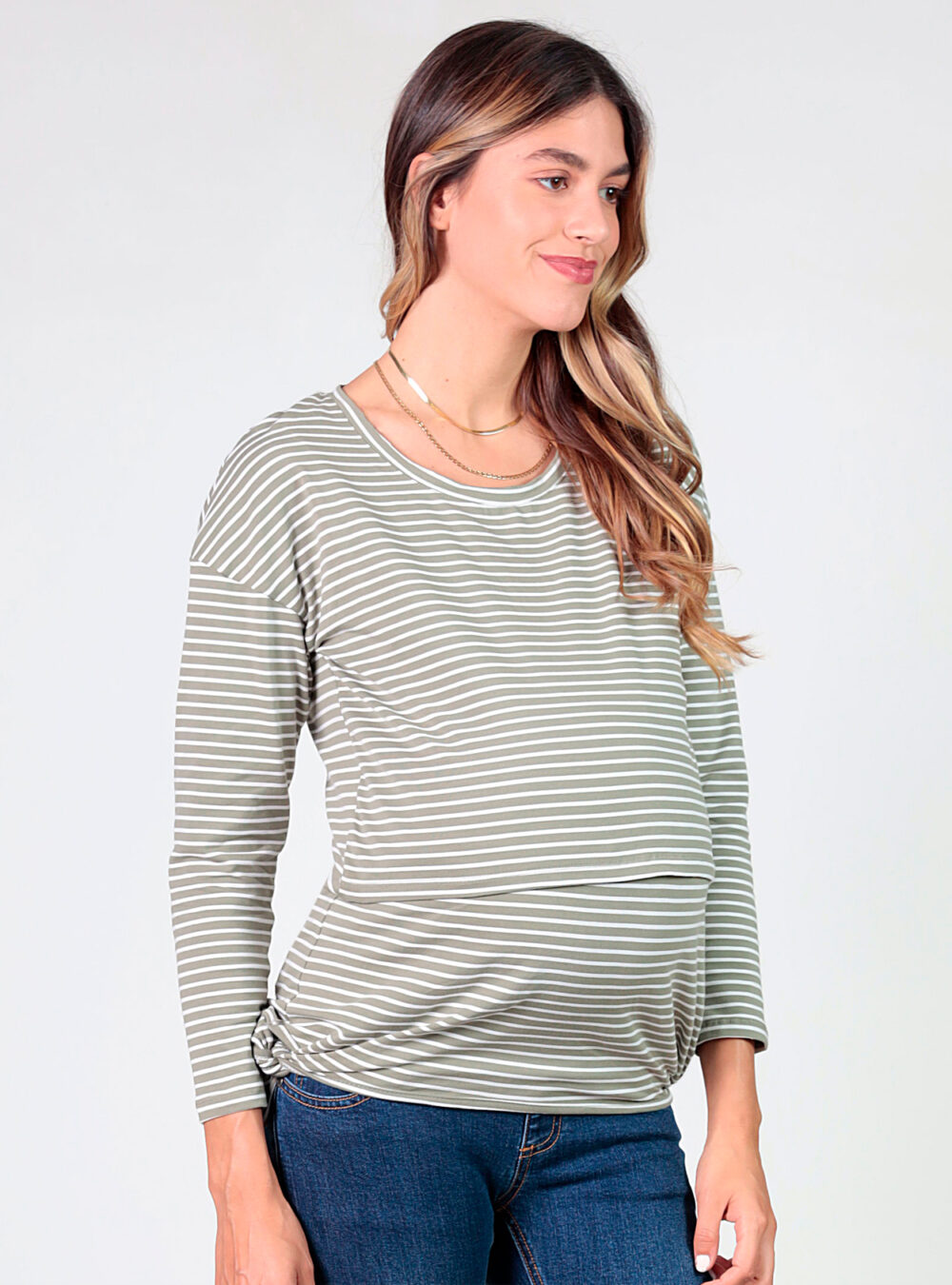 CAMISETA PREMAMÁ Y LACTANCIA RAYAS
