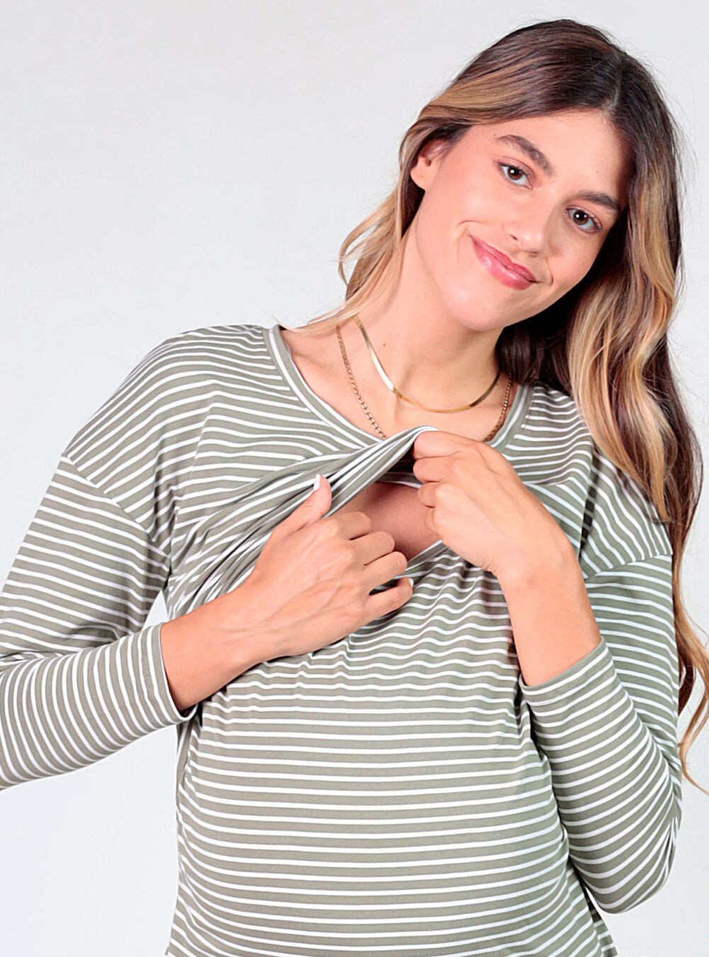 CAMISETA PREMAMÁ Y LACTANCIA RAYAS